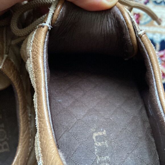 Born SOTO Brown Leather Suede Casual Quilted Lace up Sneakers Shoes - Picture 8 of 14